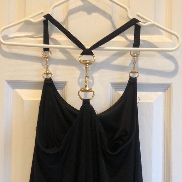 Litlle Black Swing Cocktail Dress with gold hardware accents. Morgan McPheeters - Picture 8 of 10